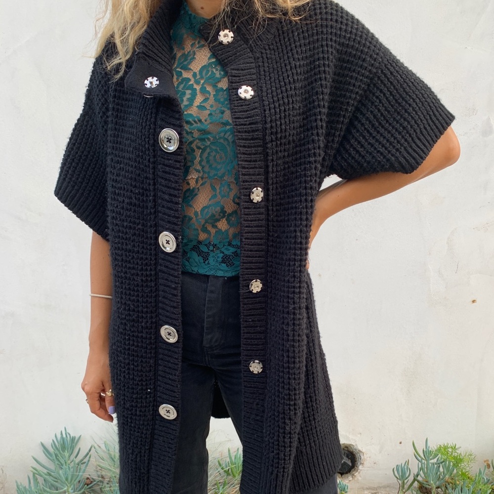 Black Michael Kors knitted coat